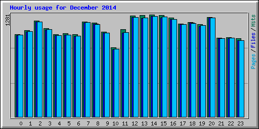 Hourly usage for December 2014